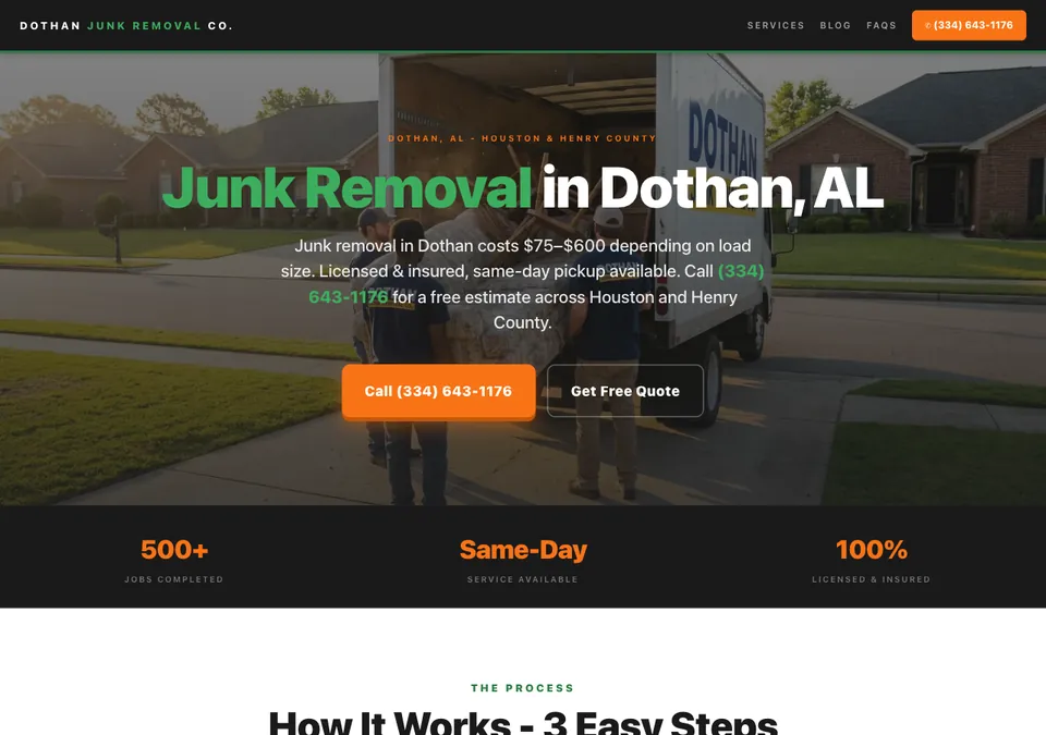 Dothan Junk Removal Co website design